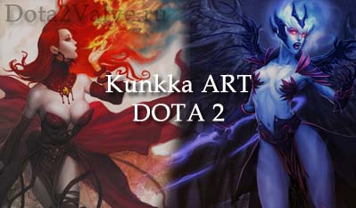 Kunkkka ART Dota 2 Lina и Vengeful Spirit